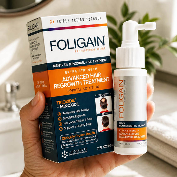 FOLIGAIN® Advanced Hair Regrowth For Men Minoxidil 5% + TRIOXIDIL®   5% - FOLIGAIN EUROPE