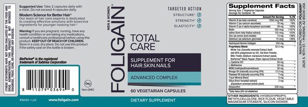FOLIGAIN TOTALE ZORG Supplement voor Dunner Wordend Haar, Huid & Nagels 60 Vegetarische Capsules
