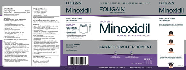 FOLIGAIN Minoxidil 2% Hair Regrowth Treatment For Women 12 Month Supply - FOLIGAIN EU