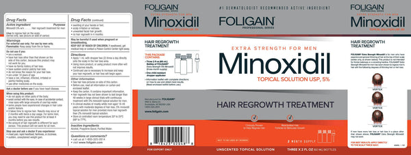 FOLIGAIN Minoxidil 5% Hair Regrowth Treatment For Men 6 Month Supply - FOLIGAIN EU