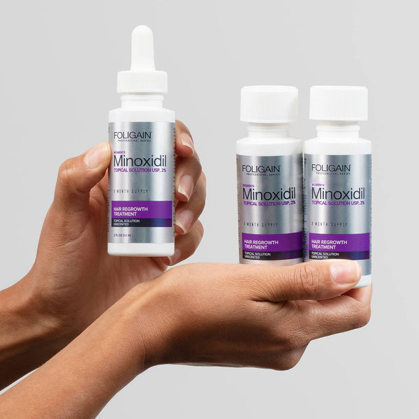 FOLIGAIN Minoxidil 2% haargroeibehandeling voor vrouwen, voorraad van 6 maanden